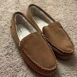 Clarks Men's Tan Suede Slip-On Loafers